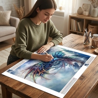Peinture Diamant 5D Personnalisée, Kit Complet, Dragon Glacé Fantastique, Tempête Océanique, Kit d'Art DIY, Décoration Murale pour Adultes