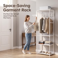 Porte-vêtements en métal multifonctionnel, support de rangement robuste pour l'organisation des vêtements dans la chambre