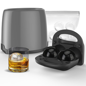 Moules à boules de glace en silicone pour <span class=keywords><strong>whisky</strong></span>-Ensemble de 2 machines rondes à fusion lente avec couvercles pour cocktails, bourbon et boissons - Product Image 1