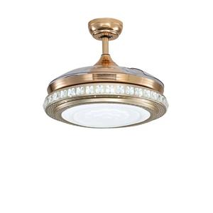 Ventilador de Techo LED Retráctil Invisible Moderno de 42 Pulgadas, Motor DC, 6 Velocidades, Control Remoto, Perfil Bajo, 3 Aspas, Gran Venta - Product Image 1