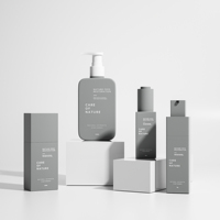 Bouteille PET carrée de 300ml pour shampooing 150ml 200ml soins personnels en plastique avec pompe distributeur tout en plastique