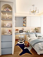 Armoire personnalisée pour enfants, armoire de rangement pour chambre d'enfant avec bureau, meubles pour enfants en bois massif moderne