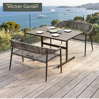 Ensemble de bancs de jardin modernes en aluminium pour l'extérieur, table et bancs de patio en gros pour le jardin