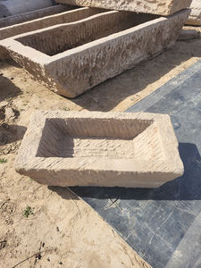 Chinois Antique Long et Ovale <span class=keywords><strong>Pierre</strong></span> Abreuvoir Animal Petit Abreuvoir D'alimentation Traditionnel Fleur Planteur - Product Image 2