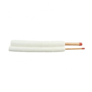 Tube de cuivre pour climatisation CVC, isolation blanche 1/2'', kit EZ Twin, ensemble de conduites en cuivre isolées 3/8'' 5/8'', soudage et pliage - Product Image 1
