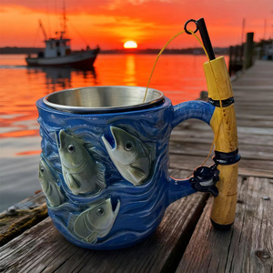 Nueva Taza de Cerámica de Moda, el <span class=keywords><strong>Sueño</strong></span> del Pescador, Taza de Acero Inoxidable, Linda Taza de Pesca - Product Image 4