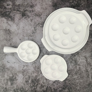 Produits tendance 2026 Nouveautés <span class=keywords><strong>Cuisine</strong></span> <span class=keywords><strong>française</strong></span> <span class=keywords><strong>Plat</strong></span> à escargots en céramique blanche Assiettes à escargots <span class=keywords><strong>Plat</strong></span> à cuisson pour fruits de mer - Product Image 1