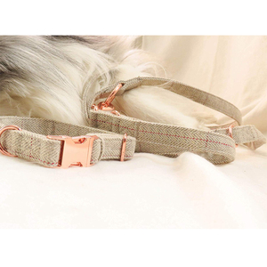 Tela de lana de Tweed <span class=keywords><strong>Hotsale</strong></span> para <span class=keywords><strong>collar</strong></span> de perro y Correa y juego de soporte para caca con oro rosa en todas las estaciones - Product Image 6