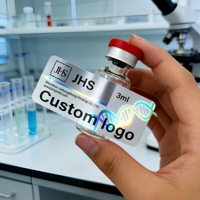 Étiquettes de flacons de peptides avec logo – Étiquettes personnalisées pour flacons de peptides 3ml 5ml 10ml – Autocollants holographiques imperméables en rouleau pour peptides