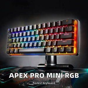 <span class=keywords><strong>Clavier</strong></span> de jeu mécanique <span class=keywords><strong>SteelSeries</strong></span> Apex ProMini HyperMagnetic, rétroéclairage RVB, Type C, 60% TKL, le plus rapide au monde, réglable, 104 touches, aluminium - Product Image 2