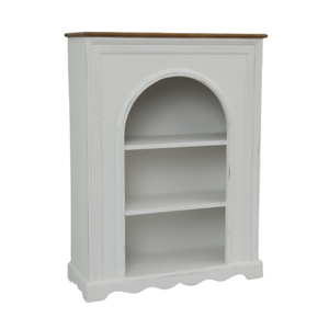 Armoire Innovahome en bois massif, design cintré, style antique européen, 3 étagères, écologique et durable pour hôtel, ferme, maison de vacances - Product Image 1