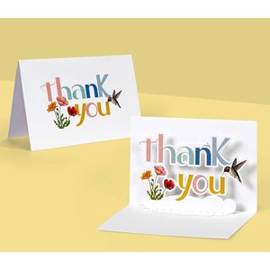 3D Rectangle Thank You Cards 24 Pcs Pop-Up Envelopes 4 Styles Small Business Paper 4 Color Digital Printing <b>Matte</b> <b>Varnishing</b> - Product Image 3