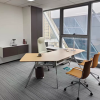 Nouvel ensemble de mobilier de bureau exécutif moderne en bois de pin, bureau extensible, chaise, design élégant - Solution de bureau complète