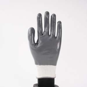قفازات نايلون رمادية مطلية بالندف من النتريل، قفازات maxflex مطلية بالنتريل، قفازات العمل مطلية بالنيترل الأخضر، قفازات العمل الآمنة - Product Image 6