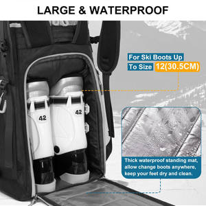 Free sample Wholesale Outdoor Ski Boot Bag Helmet Clothing Customized Logo <b>Large</b> Capacity Waterproof Ski Boot Backpack <b>Rucksack</b> - Product Image 5