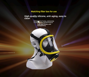 Masker Wajah penuh gaya Perancis, aksesori SCBA pemadam kebakaran dengan Port berulir silinder - Product Image 3