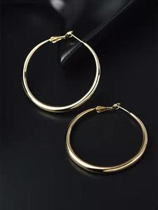Grandes boucles d'oreilles en acier inoxydable doré pour femmes Grand cercle surdimensionné Déclaration Géométrique Style Vintage <span class=keywords><strong>Cadeau</strong></span> pour elle - Product Image 5