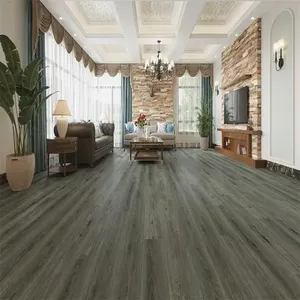 Ventes directes d'usine 4.5mm SPC Revêtement de sol en vinyle rigide ignifuge texturé résistant à l'usure pour le plastique moderne du centre commercial de supermarché - Product Image 4