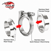 JTLD 2,5 "Zoll 63mm 304 Edelstahl-Schnellverschluss-V-Band klemmen (2 Flansche und 1 Klemme)