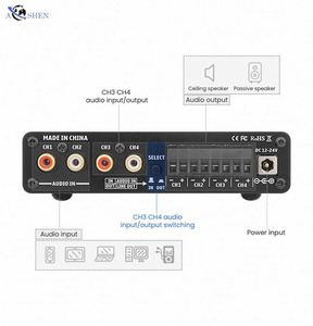Amplificador de Sonido Aoshen de 2 Canales M4 5BT HIFI 50W X4 para Cine en Casa - Product Image 4