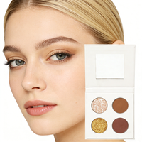 Großhandel DIY Anpassbare Leere Lidschatten-Palette Mehrere Farben 4 Schattierungen Matt Pigmentiert für Augen-Make-up Erstellen Sie Ihre Eigene Marke
