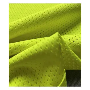 High Visibility Hi Vis Fluorescent Orange Polyester Net Mesh Fabric For Reflective Safety Vest