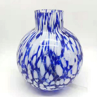 Vase de couleur léopard fantaisie Vase en verre de fleur fait à la main pour la maison