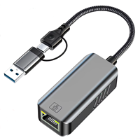 Adaptateur de carte réseau 5G Gigabit USB avec convertisseur USB vers RJ45 pour ordinateur portable, carte réseau filaire de type C
