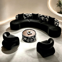 Canapé semi-circulaire de luxe léger pour hall d'hôtel, salon de beauté, bureau, ou espace de réception – Canapé de réception de forme spéciale pour discussion