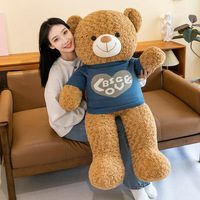 CHIQUE Ours en peluche super doux et grand, motif pull de dessin animé, cadeau d'anniversaire avec sac OPP, personnalisable, décoration intérieure