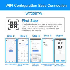 Tuya WIFI App Display Smart LED misuratore di temperatura umidità termometro a parete con orologio sonda esterna - Product Image 3