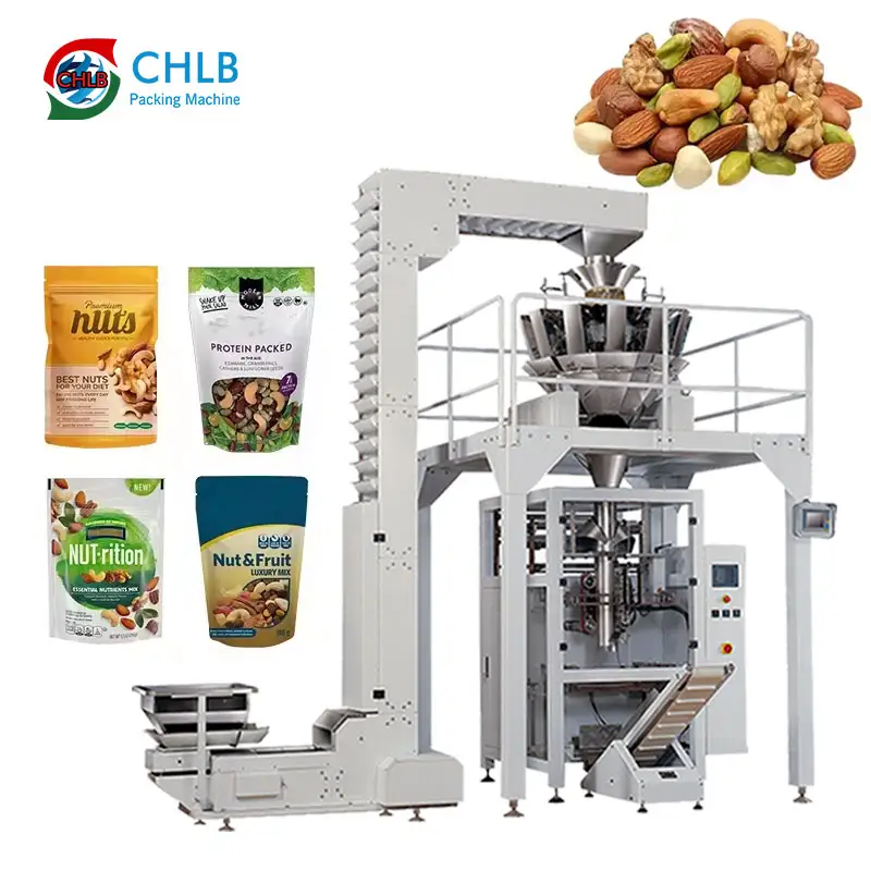 Automatic Nuts Granule Food Doy Pouch Multihead Weigher Weighing Packing Premade Bag Doypack Multi-Function Packaging Machines