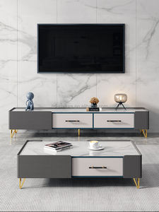เฟอร์นิเจอร์ห้องนั่งเล่นสไตล์ใหม่ขายส่ง ตู้วางทีวีทันสมัย โต๊ะกาแฟ - Product Image 4