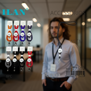 Laccetto personalizzato Ilan da 45 cm con clip per accessorio porta badge Ainoa 8 pezzi - Product Image 2