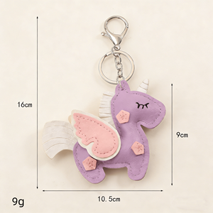 Portachiavi in Pelle Fatto a Mano con <span class=keywords><strong>Ciondolo</strong></span> Personalizzato <span class=keywords><strong>Unicorno</strong></span> Pegaso per Abbigliamento, Chiavi, Borsa, Auto, Piccoli Regali, Decorazione da Appendere - Product Image 2
