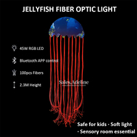 Plafonnier de méduse à fibre optique RGBW LED lustre sensoriel pour salle de thérapie de l'autisme
