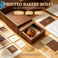 Boîtes à gâteaux personnalisées avec fenêtre coulissante, qualité alimentaire, pour pâtisseries, brownies, desserts, emballage pour traiteur