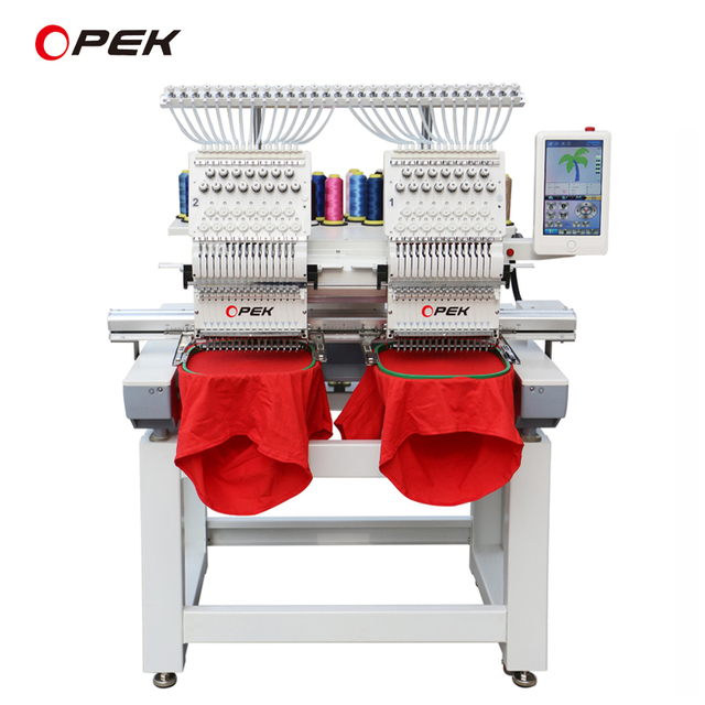 Opek High Quality Industrial 2 Heads Automatic Computerized Sequin Embroidery Machine for Home Use New Motor Core