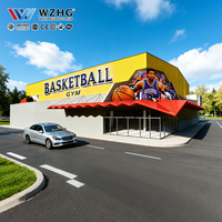 Cancha de Baloncesto con Estructura de Acero y Techo Previamente Equipado para Energía Solar, Pabellón Deportivo de Energía Sostenible
