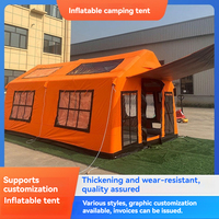 Tente de camping Oxford PVC grande capacité avec pompe à air, 5 personnes, imperméable, respirante, installation rapide, abri portable pour la randonnée en plein air