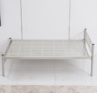 Lit simple en métal noir moderne et abordable pour garçons et filles, idéal pour dortoir scolaire ou chambre à coucher