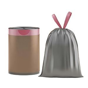 HuamaohengchunUltra Strong <b>Drawstring</b> Trash <b>Bags</b>,4 Gallon,Fragrance Free,<b>Small</b> Garbage <b>Bags</b> 30 pcs Grey - Product Image 1