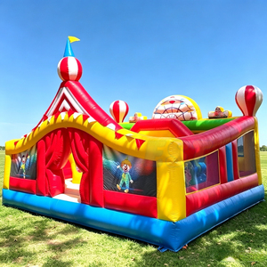 Château gonflable commercial pour enfants, personnages de clown de cirque, château gonflable de carnaval, maison de saut avec souffleur - Product Image 1