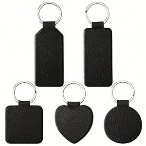 Custom DIY Sublimation Blank Keychain Heat Transfer DIY Double-Size Printed Keychain PU <b>Leather</b> Double Sides Sublimation Keyring - Product Image 2