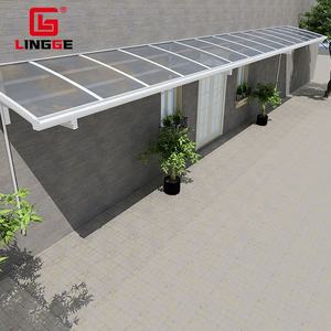 Couverture de porte d'entrée auvent extérieur en alliage d'<span class=keywords><strong>aluminium</strong></span> feuille de Poly carbonate pare-soleil étanche Anti-UV balcon couvert cour auvent - Product Image 5