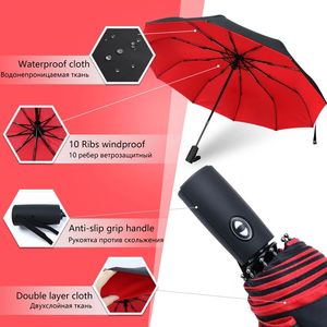 Parapluie Double Couche Résistant Pluie Entièrement Automatique 10K Fort Luxe Affaires Homme <span class=keywords><strong>Grand</strong></span> Parapluies <span class=keywords><strong>Parasol</strong></span> - Product Image 3