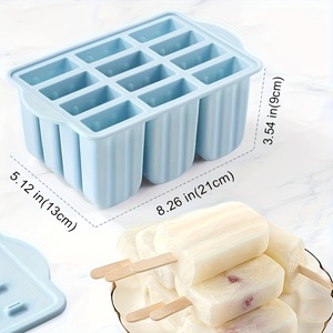 Bán Hàng Nóng 12-Khoang Silicone Ice Cream Khuôn Thân Thiện Với Môi BPA Miễn Phí Popsicle Khuôn Tái Sử Dụng Dễ Dàng Phát Hành Ice Pop Maker - Product Image 6