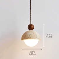 Lampe suspendue minimaliste Wabi-sabi nordique en pierre de travertin cylindrique, production en gros, directement de l'usine, lampe suspendue Palermo
