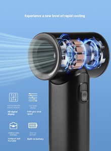 พัดลมเทอร์โบ<span class=keywords><strong>จิ๋ว</strong></span>-17400 รอบต่อนาทีมอเตอร์ความเร็วสูง,ลม 5 ระดับ,ชาร์จใหม่ได้ 3000mAh,ขนาดเท่าฝ่ามือ,สูงสุด 9.0 เมตร/วินาที,เหมาะสำหรับรถยนต์และกลางแจ้ง - Product Image 2