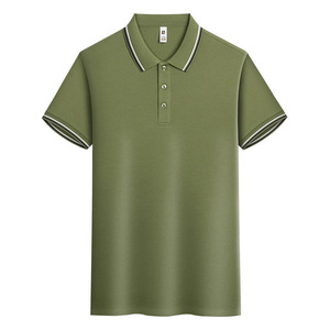 Polo Shirt Solid Color Polyester Short Sleeve Contrast Trim Daily Wear - Product Image 2